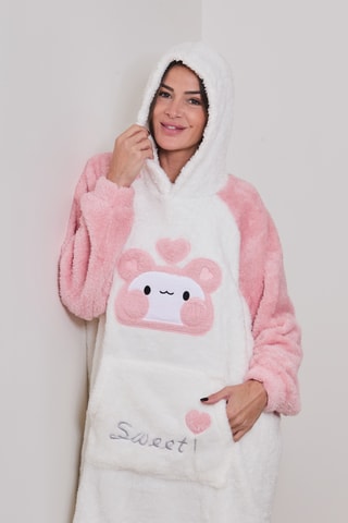 Albornoz con capucha Aubepine - Rosa