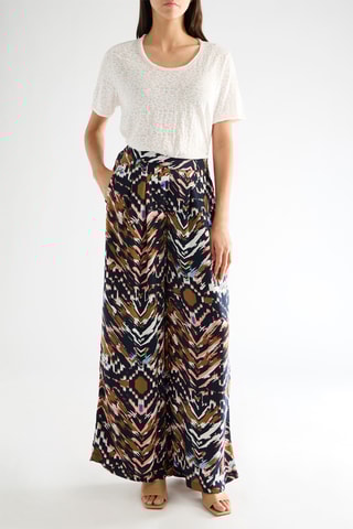 Broek Wide Legs Hoge Taille - Multicolor