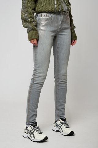 Jeans Flor - Metallic Grijs