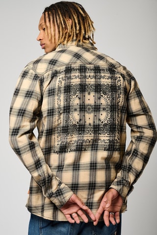 Overhemd Regular Fit Berco - Beige en Zwart