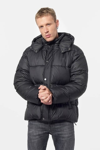 Gewatteerde Jas met Capuchon Simon Zwart