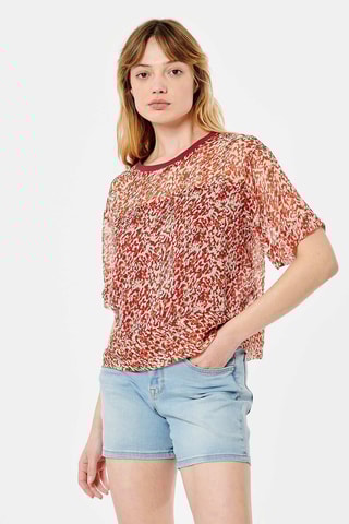 Top Gaza - Rood en Beige