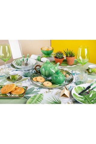 Salvamanteles de cerámica Folliage - Verde - 15 x 15 cm