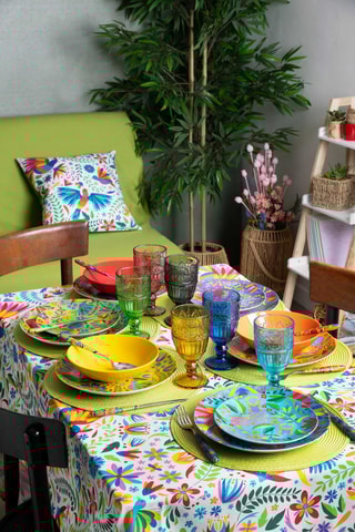 Mantel rectangular Mexican Flowers – 140 x 180 cm