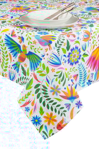 Mantel rectangular Mexican Flowers – 140 x 240 cm