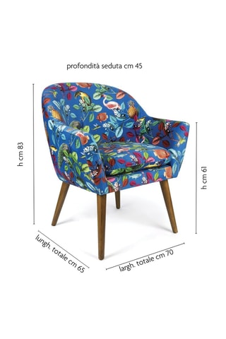 Fauteuil - Bleu roi - Toucher velours