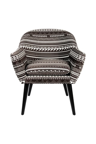 Fauteuil Etnico - Noir et écru - Touche velours