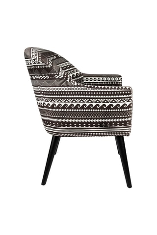 Fauteuil Etnico - Noir et écru - Touche velours