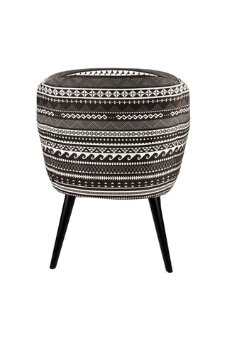 Fauteuil Etnico - Noir et écru - Touche velours