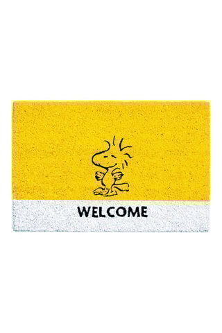 Felpudo Snoopy - 40 x 60 cm -  Amarillo y gris