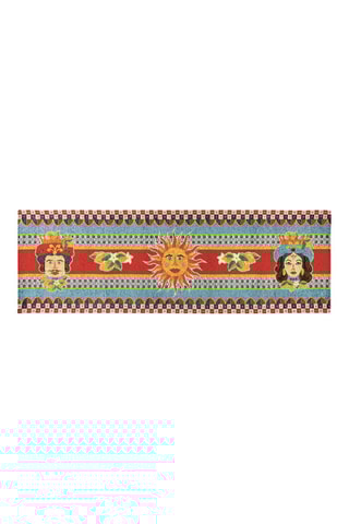 Alfombra - Rojo y celeste - 55 x 180 cm