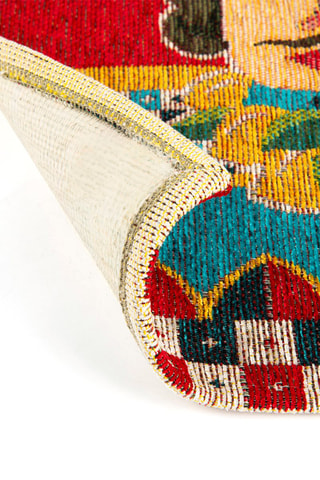 Alfombra - Rojo y celeste - 55 x 180 cm