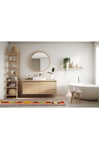 Alfombra - Rojo y celeste - 55 x 180 cm