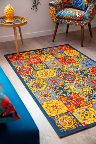 Tapis Trinacria - Jaune et orange - 110 x 165 x 0,7 cm