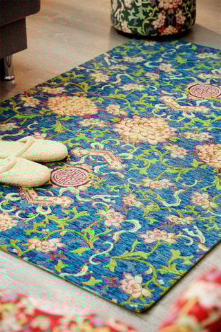 Tapis La V.D. Seta - Bleu foncé et jaune - 110 x 165 x 0,7 cm