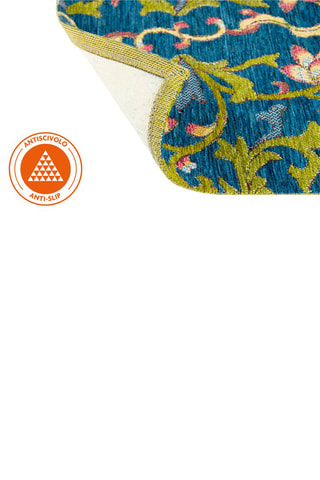 Tapis La V.D. Seta - Bleu foncé et jaune - 110 x 165 x 0,7 cm