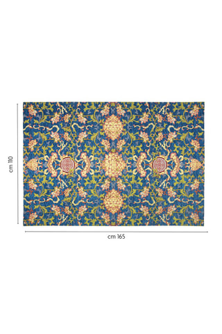 Tapis La V.D. Seta - Bleu foncé et jaune - 110 x 165 x 0,7 cm