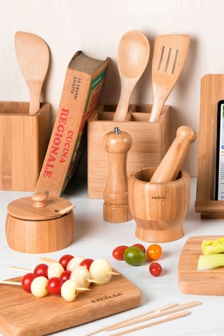 4 tablas para cortar con soporte de bambú Eco Living - 28 x 25 x 1,2 cm