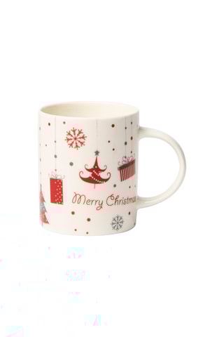 4 tazas de porcelana Bone China Merry Christmas - 30 cl