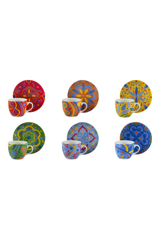 Juego de café de porcelana Puebla - 6 personas