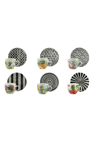 Juego de café de porcelana Tropical - 6 personas