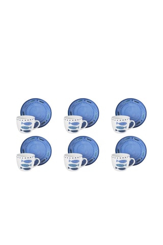 Juego de café de porcelana Océan - 6 personas