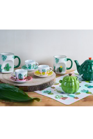 Juego de café Cactus de porcelana - 6 personas