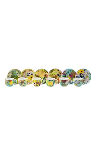 Juego de café de porcelana Fiori Frida - 6 personas