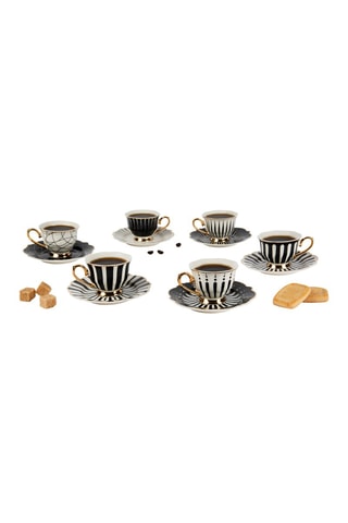Juego de café de porcelana New Bone China Alice - 6 personas