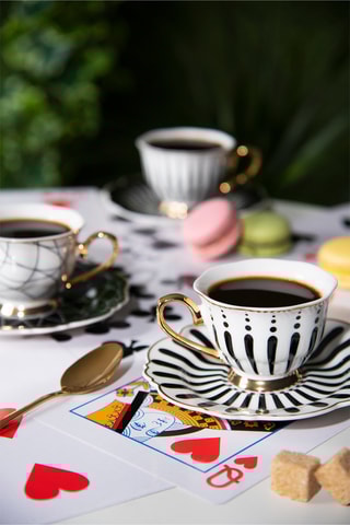 Juego de café de porcelana New Bone China Alice - 6 personas