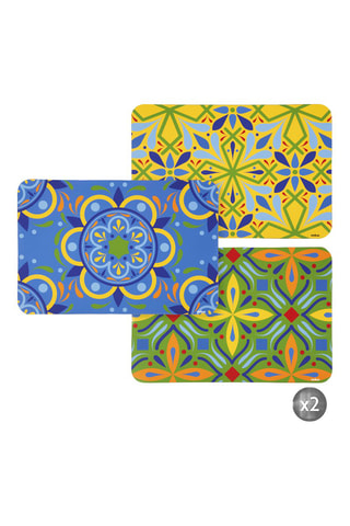 6 manteles individuales Puebla - Multicolor - 43,5 x 29 cm