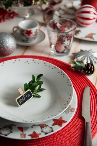 6 manteles individuales - Rojo - 36 cm