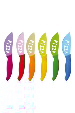 6 cuchillos para pizza de acero inoxidable - 10 cm