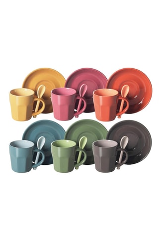 Juego de tazas de cerámica   -  18 piezas