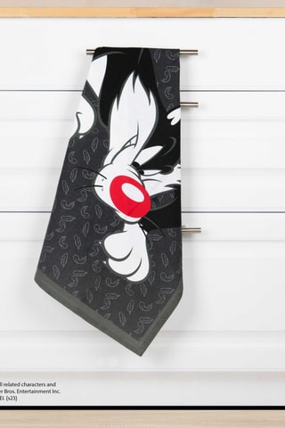 Paño Piolín y Silvestre Looney Tunes - Negro y blanco