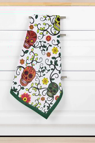 Paño Calavera - Blanco y verde