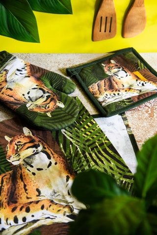 Paño de cocina - Verde y marrón