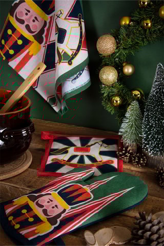 Agarrador Vintage Christmas - Negro y blanco