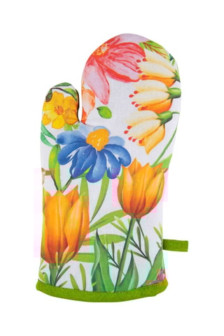 Manopla Blooming - Blanco y verde