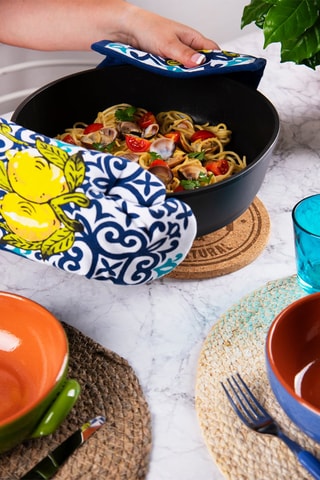 Manopla Amalfi - Azul y blanco