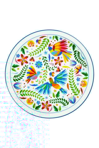 4 platos de pizza de porcelana Mexican Flow - 30,5 cm