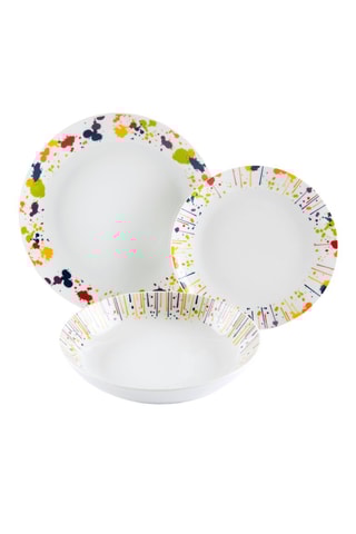 Vajilla de porcelana Dripping   -  18 piezas