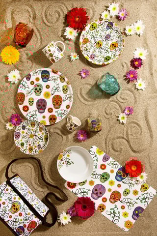 Vajilla de porcelana Calavera - 18 piezas
