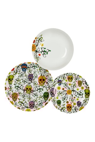 Vajilla de porcelana Calavera - 18 piezas