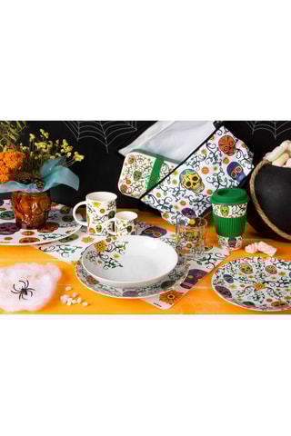 Vajilla de porcelana Calavera - 18 piezas