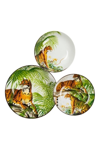Vajilla de porcelana Leopard - 18 piezas