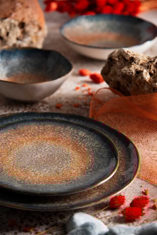 6 platos llanos de cerámica Efesto - 26 x 26 x 2,5 cm