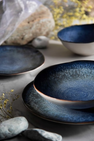 6 platos llanos de cerámica Poseidone - 26 x 26 x 2,5 cm