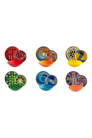 Vajilla de porcelana y gres Dakar - 18 piezas