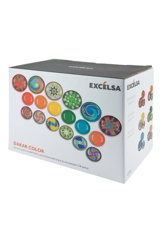 Vajilla de porcelana y gres Dakar - 18 piezas